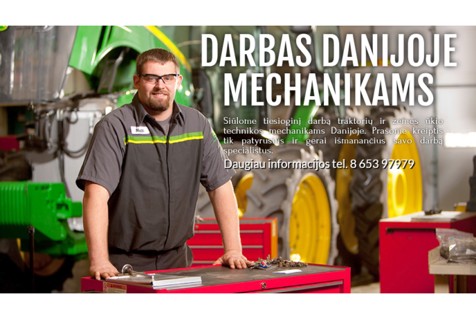 Darbas Danijoje sunkiasvorės technikos mechanikams