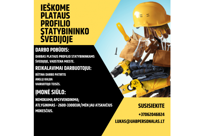 Plataus profilio statybininkas Švedijoje